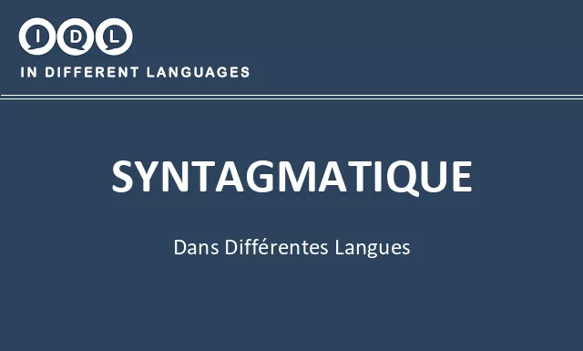 Syntagmatique dans différentes langues - Image