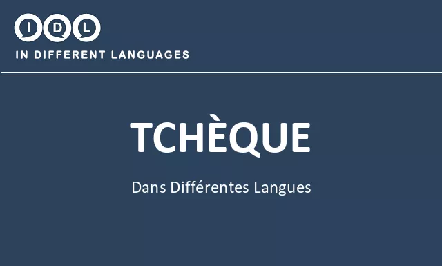 Tchèque dans différentes langues - Image