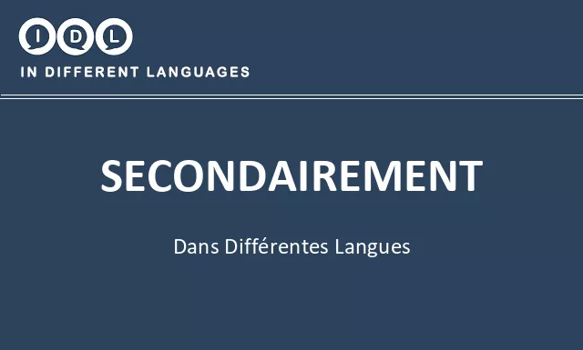 Secondairement dans différentes langues - Image