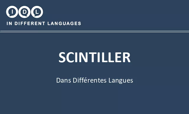 Scintiller dans différentes langues - Image