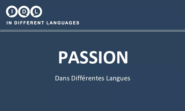 Passion dans différentes langues - Image