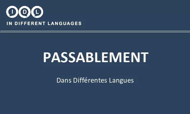 Passablement dans différentes langues - Image