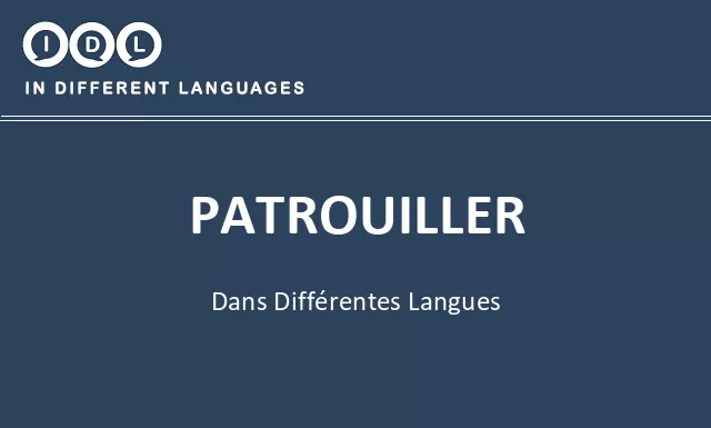 Patrouiller dans différentes langues - Image