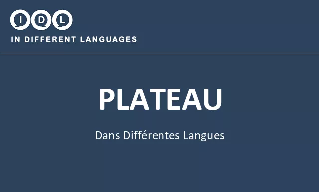 Plateau dans différentes langues - Image