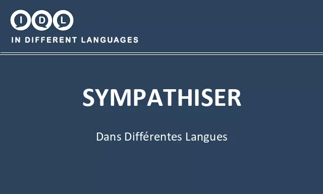 Sympathiser dans différentes langues - Image