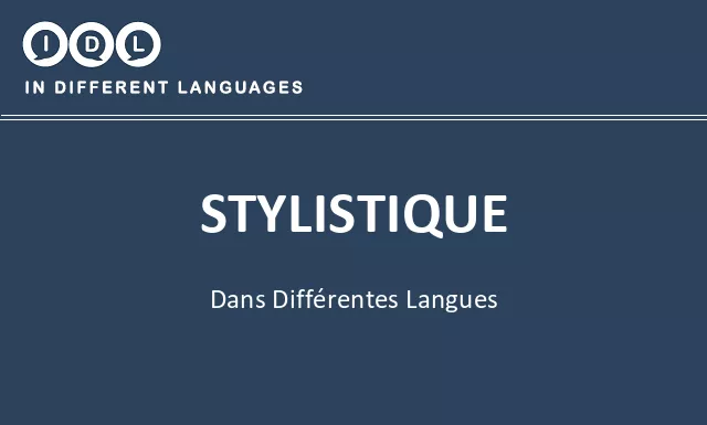 Stylistique dans différentes langues - Image