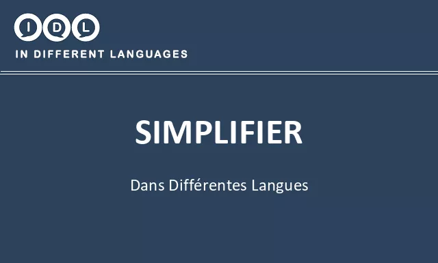 Simplifier dans différentes langues - Image