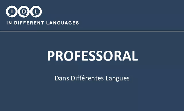 Professoral dans différentes langues - Image