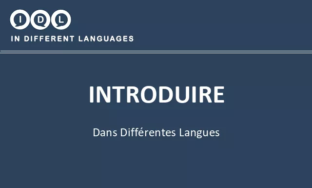 Introduire dans différentes langues - Image