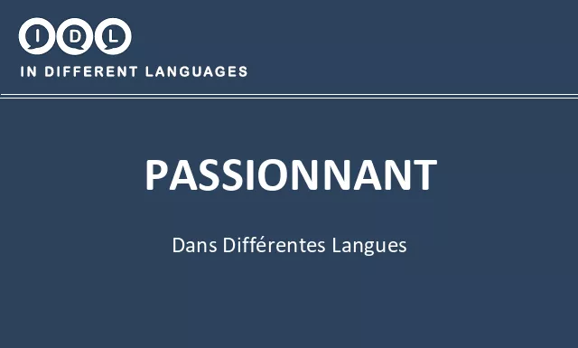 Passionnant dans différentes langues - Image