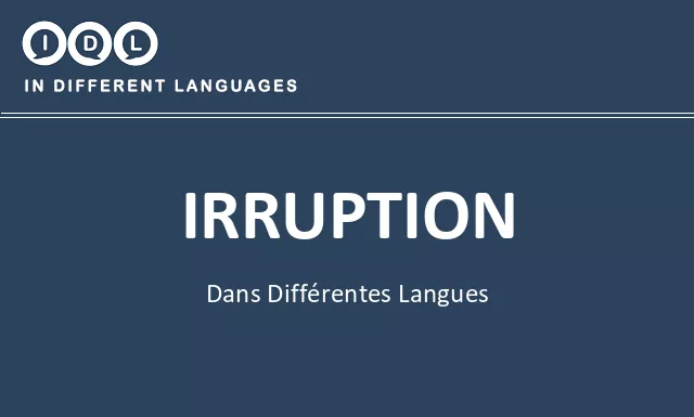 Irruption dans différentes langues - Image