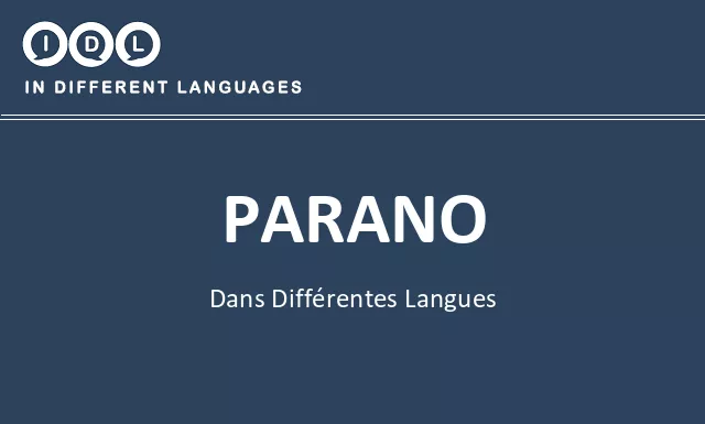Parano dans différentes langues - Image