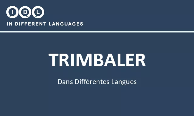 Trimbaler dans différentes langues - Image