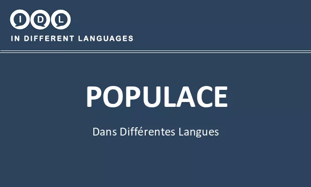 Populace dans différentes langues - Image