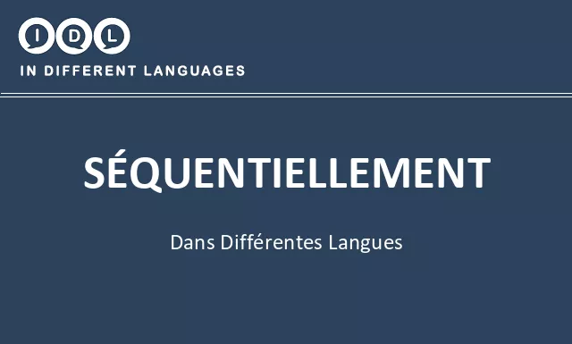 Séquentiellement dans différentes langues - Image