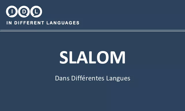 Slalom dans différentes langues - Image