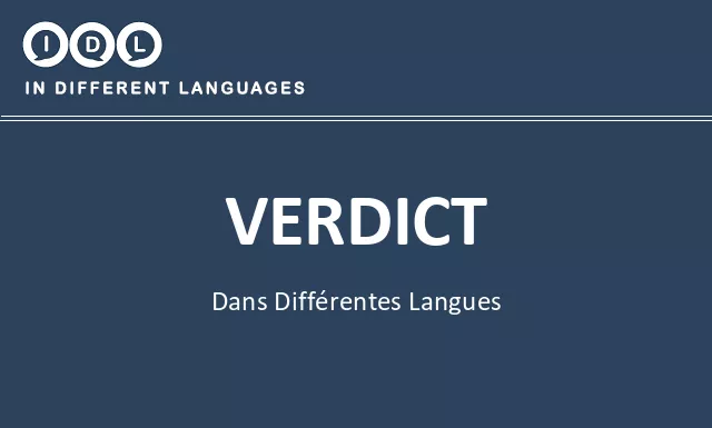 Verdict dans différentes langues - Image