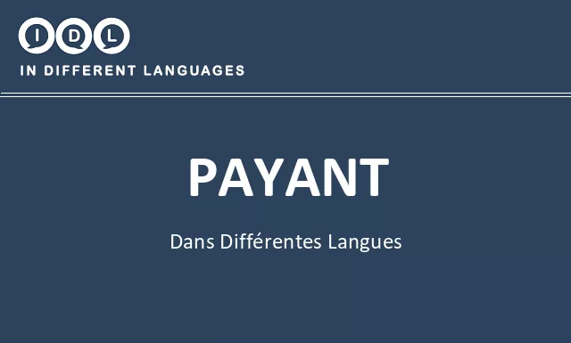 Payant dans différentes langues - Image