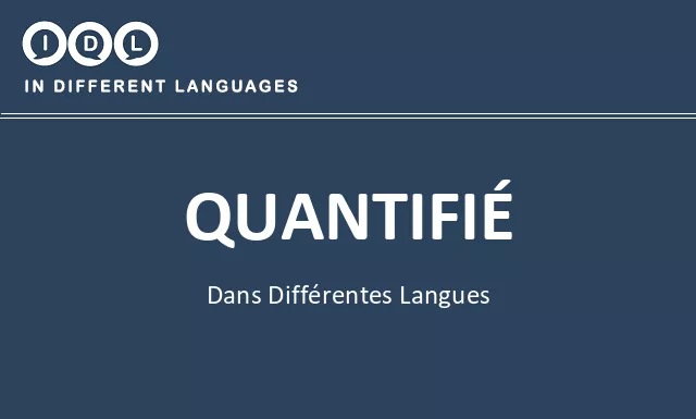 Quantifié dans différentes langues - Image