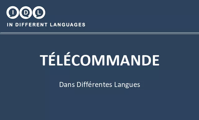 Télécommande dans différentes langues - Image
