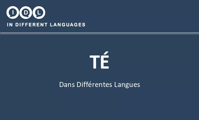 Té dans différentes langues - Image