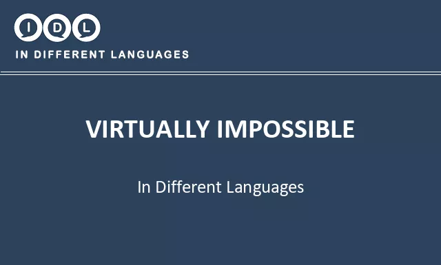 Virtually impossible in Different Languages - Image