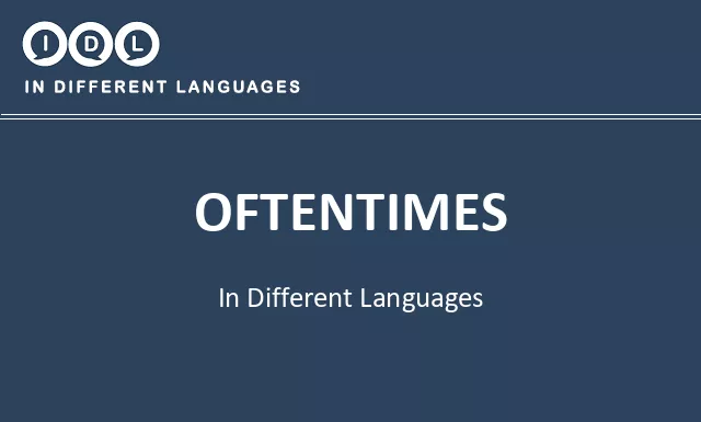 Oftentimes in Different Languages - Image