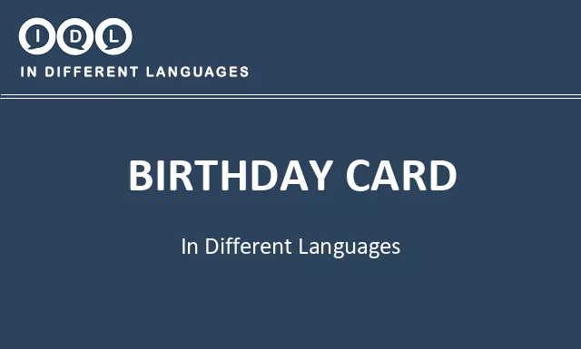 Birthday card in Different Languages - Image