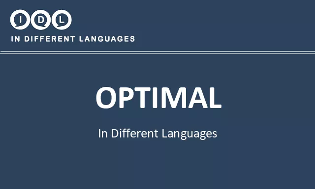 Optimal in Different Languages - Image