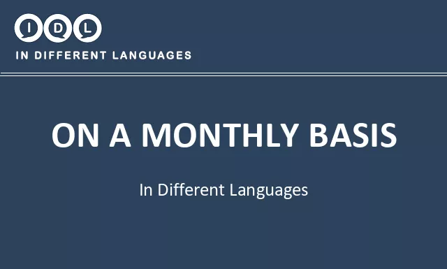 On a monthly basis in Different Languages - Image