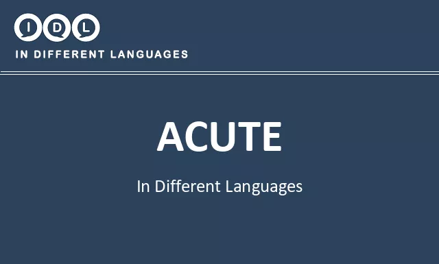 Acute in Different Languages - Image
