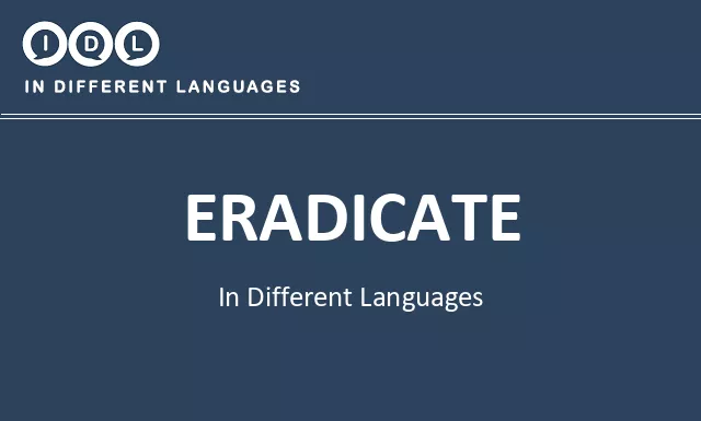 Eradicate in Different Languages - Image