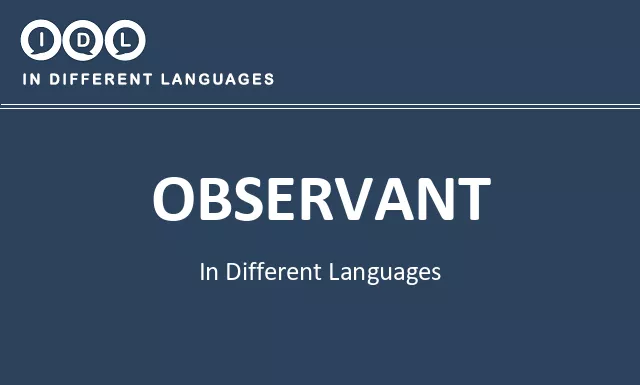 Observant in Different Languages - Image