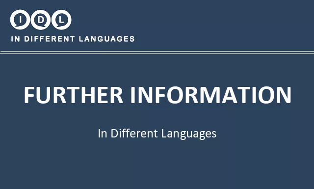 Further information in Different Languages - Image