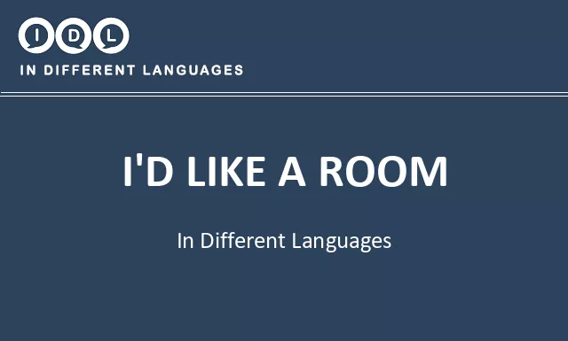 I'd like a room in Different Languages - Image