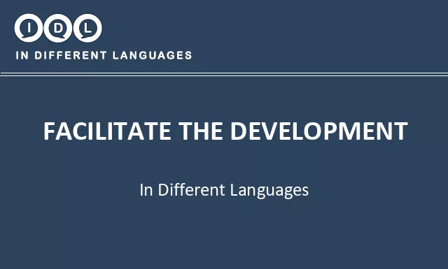 Facilitate the development in Different Languages - Image