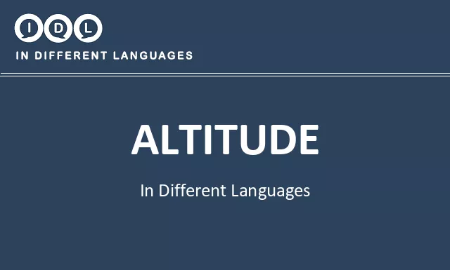 Altitude in Different Languages - Image