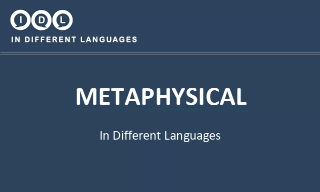 Metaphysical in Different Languages - Image