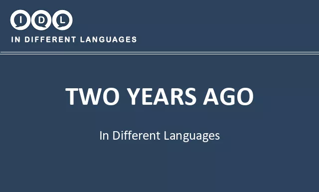 Two years ago in Different Languages - Image