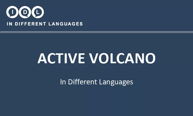Active volcano in Different Languages - Image