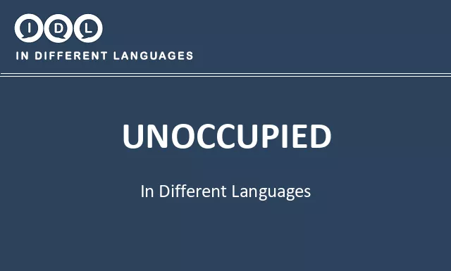 Unoccupied in Different Languages - Image