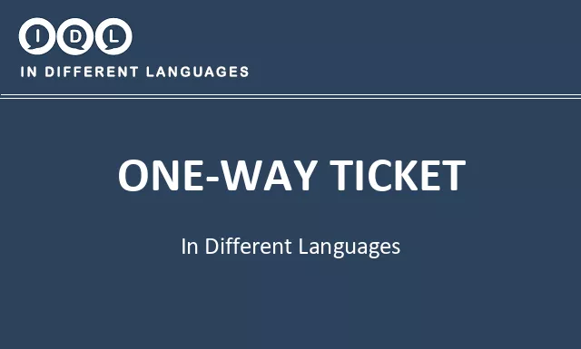 One-way ticket in Different Languages - Image