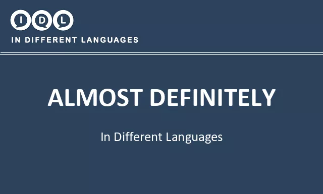 Almost definitely in Different Languages - Image