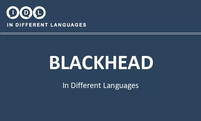 Blackhead in Different Languages - Image