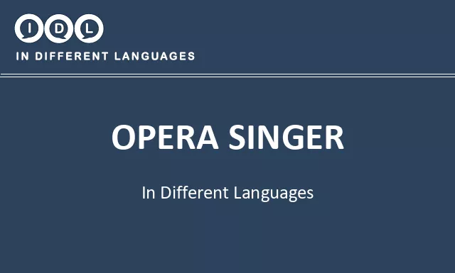 Opera singer in Different Languages - Image