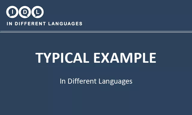 Typical example in Different Languages - Image