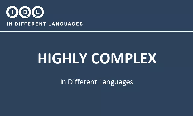 Highly complex in Different Languages - Image