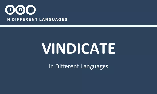 Vindicate in Different Languages - Image