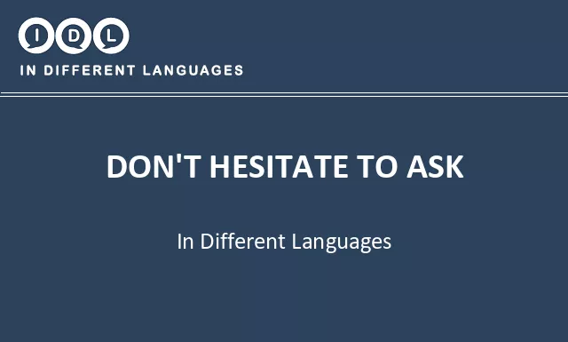 Don't hesitate to ask in Different Languages - Image