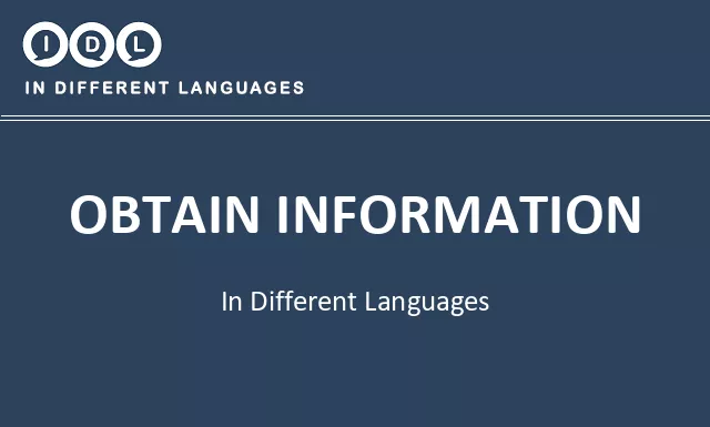 Obtain information in Different Languages - Image
